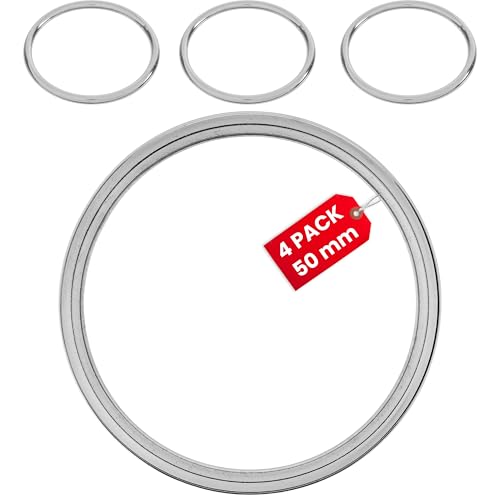 O-Ringe aus Metall, 4 Stück, mit Ø 50 mm Innendurchmesser, Silber-farben, 3,5 mm starker Ring, O Ring geschlossen ohne Öffnung, ORinge aus vernickeltem Stahl, nicht offen Metallring Schnalle Gurtband O-Ringe aus Metall, 4 Stück, mit Ø 50 mm Innendurchmesser, Silber-farben, 3,5 mm starker Ring, O Ring geschlossen ohne Öffnung, ORinge aus vernickeltem Stahl, nicht offen Metallring Schnalle Gurtband von Your Day Mate