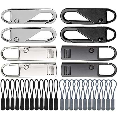 Reißverschluss Anhänger zur Reparatur, 34 Pack, 10 x Metall RV Zipper, 24 x Nylon RV Laschen, Ersatz Zipper Verschluss Aufhänger, Reissverschluss Schieber Jacke, Rucksack, Hose, Zelt, Slider Laschen von Your Day Mate