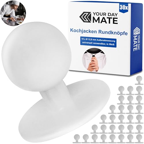Rundknöpfe für Kochjacken, 30 Stück, in Weiss, 19 x Ø 12,5 mm aussen, Kochknöpfe Uniform, Kugelknopf Kochjacke, Koch Knöpfe Jacke Küche Koch, Motivknöpfe Set, Rundkopfknöpfe Arbeitskleidung Button Rundknöpfe für Kochjacken, 30 Stück, in Weiss, 19 x Ø 12,5 mm aussen, Kochknöpfe Uniform, Kugelknopf Kochjacke, Koch Knöpfe Jacke Küche Koch, Motivknöpfe Set, Rundkopfknöpfe Arbeitskleidung Button von Your Day Mate