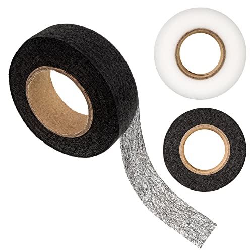 Saumband Set zum Aufbügeln, 50 Meter, 20 mm Breite, Weiß + Schwarz, Polyamid Bügelband, Saumvlies zum Reparieren und Flicken von Stoff, Vorhang, Gardine, Hose, Kleidung kürzen ohne Nähen, Klebevlies von Your Day Mate