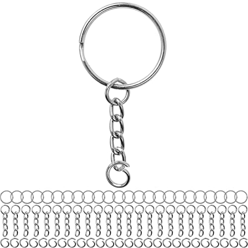 Schlüsselringe mit Gliederkette und Biegering, 24 Pack, in Silber-farben, Ø 25 mm Schlüsselring, 27 mm lange abnehmbare Kette mit offenem Ring, für Schlüsselanhänger, Schmuckherstellung, Basteln, DIY Schlüsselringe mit Gliederkette und Biegering, 24 Pack, in Silber-farben, Ø 25 mm Schlüsselring, 27 mm lange abnehmbare Kette mit offenem Ring, für Schlüsselanhänger, Schmuckherstellung, Basteln, DIY von Your Day Mate