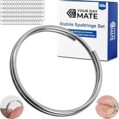 Stabile Spaltringe, Ø 15 mm aussen, 120 Stück, aus gehärtetem Stahl, in Silber-farben, DIY Schlüsselringe Schlüsselanhänger, Schlüssel Organisation, Ringe basteln, Metall O-Ringe Kit, Ösenringe Set Stabile Spaltringe, Ø 15 mm aussen, 120 Stück, aus gehärtetem Stahl, in Silber-farben, DIY Schlüsselringe Schlüsselanhänger, Schlüssel Organisation, Ringe basteln, Metall O-Ringe Kit, Ösenringe Set von Your Day Mate