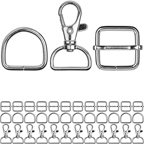 Tragegurt Reparatur Set, 36 Pack, bis 20 mm Gurtbreite, mit 20 mm Leiterschnalle und 20 mm D-Ring, Karabiner Schlüssel Anhänger, Taschenkarabiner 360° Grad drehbarem Ösenring, Gurtband Karabinerhaken von Your Day Mate