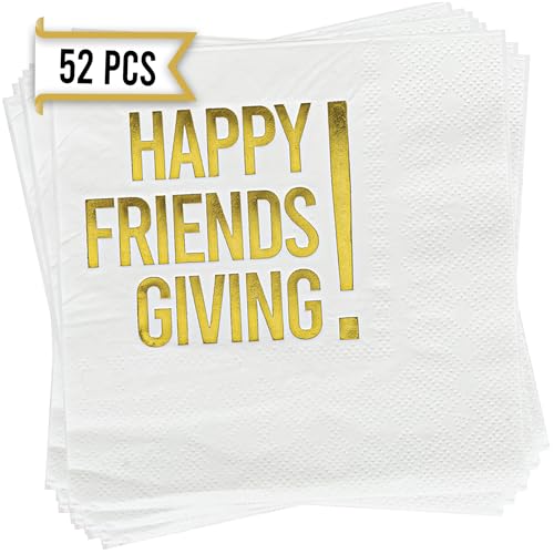 Happy Friendsgiving Servietten, 50 Stück – Goldfolie, Freundesgeschenk-Servietten, weiße Freunde, Servietten für Freunde, Dekorationen – 3-lagige Thanksgiving-Servietten für Happy Friendsgiving Servietten, 50 Stück – Goldfolie, Freundesgeschenk-Servietten, weiße Freunde, Servietten für Freunde, Dekorationen – 3-lagige Thanksgiving-Servietten für von Your Dream Party Shop