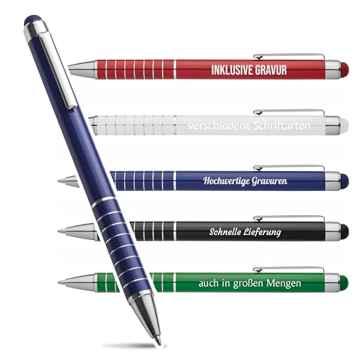 Your Gravur - Kugelschreiber mit Gravur | Touch - personalisierter Werbekugelschreiber - Kugelschreiber in verschiedenen Farben mit Wunschgravur - 1-2 Tage Lieferzeit - Anzahl: 100 von Your Gravur