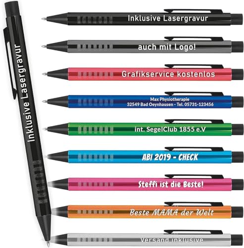 Your Gravur - Kugelschreiber mit Gravur | Kosmos - personalisierter Stift - Werbekugelschreiber in verschiedenen Farben mit Wunschgravur - 1-2 Tage Lieferzeit - Anzahl:10 von Your Gravur