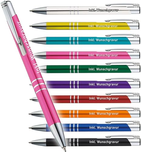 Your Gravur - Kugelschreiber mit Gravur | Scotty - personalisierter Stift - Werbekugelschreiber mit Wunschtext & Logo - 1-2 Tage Lieferzeit - Anzahl: 10 von Your Gravur