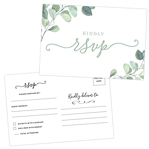 Your Main Event Prints 50 Eukalyptus RSVP Postkarten für Hochzeit, Greenery Response Cards, Antwortkarten, perfekt für Brautparty, Proberessen, Verlobungsfeier, Babyparty oder jeden besonderen Anlass Your Main Event Prints 50 Eukalyptus RSVP Postkarten für Hochzeit, Greenery Response Cards, Antwortkarten, perfekt für Brautparty, Proberessen, Verlobungsfeier, Babyparty oder jeden besonderen Anlass von Your Main Event Prints