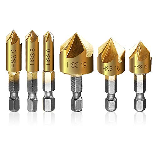 SURFMALL Kegelsenker Sechskant Senker Bohrer 6 TLG Set für Metall Holz SURFMALL Kegelsenker Sechskant Senker Bohrer 6 TLG Set für Metall Holz von Your's Bath