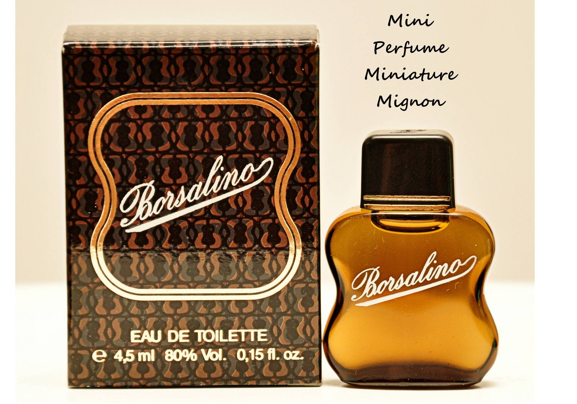 Borsalino Von Eau De Toilette Edt 4, 5 Ml Miniatur Splash Non Spray Herrenparfüm Seltener Jahrgang 1984 von YourVintagePerfume