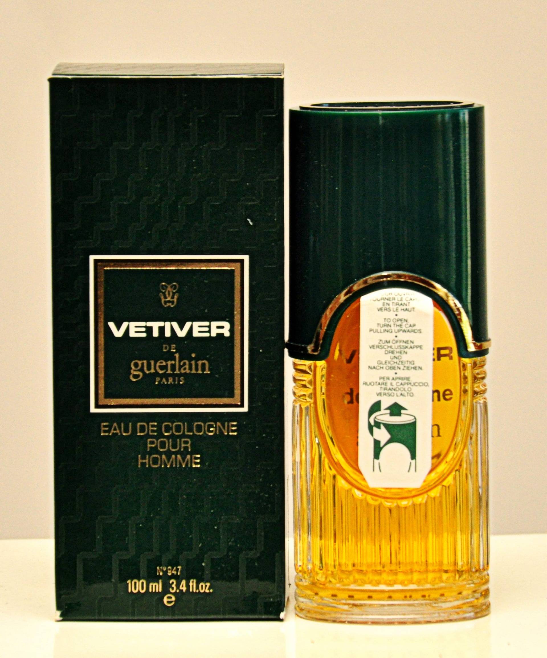 Guerlain Vetiver De Eau Cologne Pour Homme Eoc 100Ml Splash Non Spray Perfume Man Very Rare Vintage 1959 Version 1984 von YourVintagePerfume