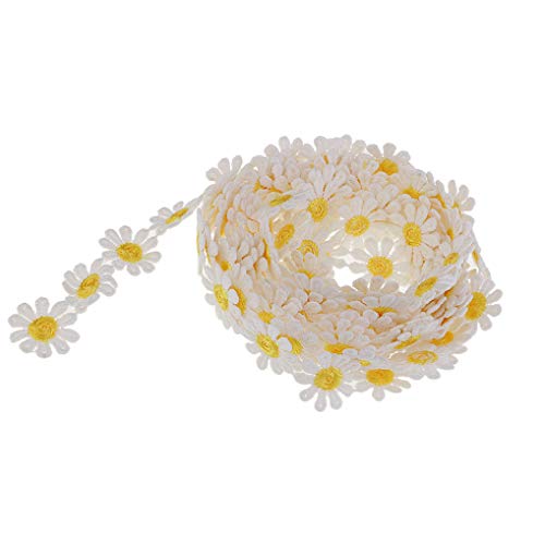 Yourandoll Blumen Spitzenband Spitzenborte Spitze Dekoband für Hochzeit Deko Handwerk Nähen Deko (Gelb Weiß) von Yourandoll