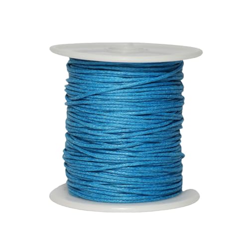 Yourandoll Gewachst Baumwollschnur Wachsband Baumwollkordel 1MM * 80M für DIY Armband Halskette Schmuckherstellung (Blau) von Yourandoll