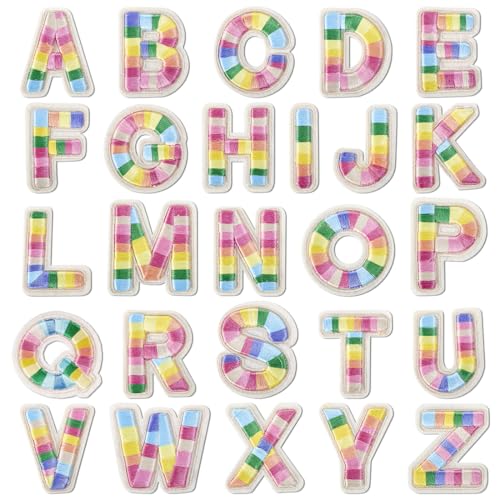 YOUTEER 26 Stück Chenille-Bügelbilder, Alphabet-Aufnäher, Buchstaben bestickt für Kleidung, Kleid, Hut, Jeans, Schuhe, Taschen, DIY-Zubehör, Regenbogen YOUTEER 26 Stück Chenille-Bügelbilder, Alphabet-Aufnäher, Buchstaben bestickt für Kleidung, Kleid, Hut, Jeans, Schuhe, Taschen, DIY-Zubehör, Regenbogen von Youteer