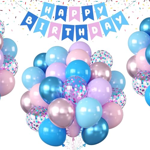Rosa und Blau Luftballons Set, Happy Birthday Banner Blau, Stitch Geburtstag Dekorationen, Stitch Party Dekorationen für Gender Reveal Geburtstag Baby Shower Hochzeit Brautdusche Party Abschlussfeier Rosa und Blau Luftballons Set, Happy Birthday Banner Blau, Stitch Geburtstag Dekorationen, Stitch Party Dekorationen für Gender Reveal Geburtstag Baby Shower Hochzeit Brautdusche Party Abschlussfeier von YouthLoxus