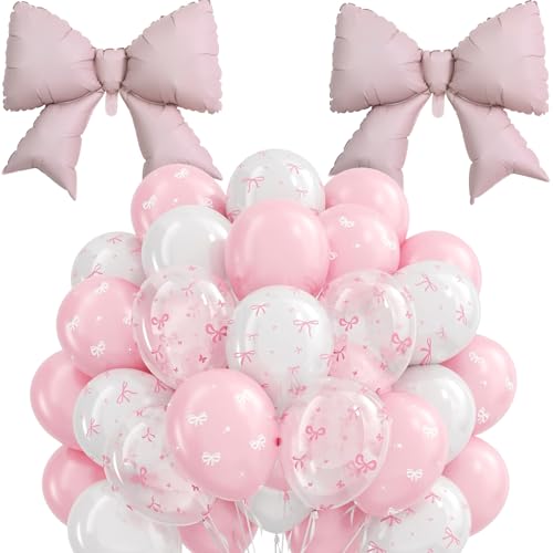 YOUTHLOXUS 33pcs Baby Rosa Luftballons Set, Enthält 2 Große Schleife Ballons, Bogen Geburtstag Dekorationen für Kokette Geburtstag Hochzeit Verlobung Party Dekoration (Rosa) von YouthLoxus