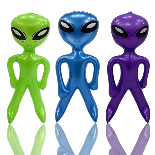 YOUTHLOXUS Aufblasbare Alien, 45 cm, Alien-Themenparty, Weihnachten, aufblasbare Halloween-Dekorationen, 3 Stück (grün, lila, blau) von YouthLoxus