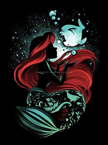 Youtheart Diamond Painting Ariel Diamond Art Mermaid, 5D Full Drill Cross Stitch Embroidery Kits, DIY Wall Décor von Youtheart