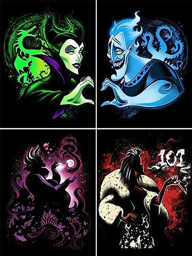 Youtheart Diamond Painting Villains Diamond Art, 5D Full Drill Cross Stitch Embroidery Kits (4 Packs) von Youtheart