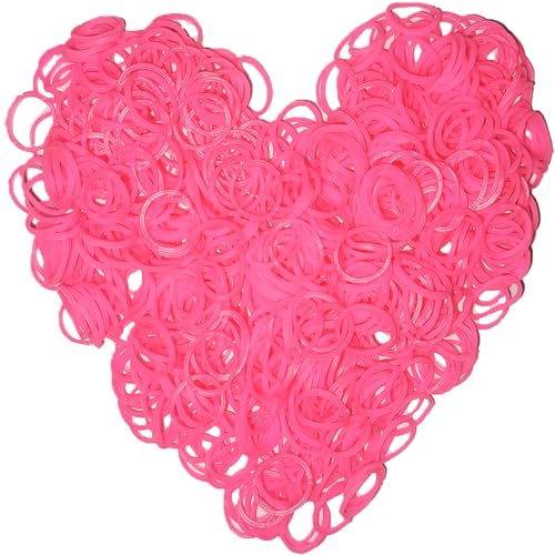 Yowamho 900 Gummibänder Blassrosa mit 24 S-Clips und 1 kleinen Häkelnadel, Gummibänder für Armbänder. von Yowamho