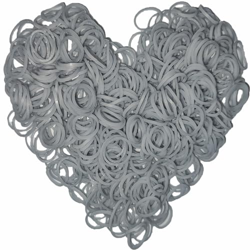 Yowamho 900 Gummibänder Silber mit 24 S-Clips und 1 kleinen Häkelnadel, Gummibänder für Armbänder. von Yowamho