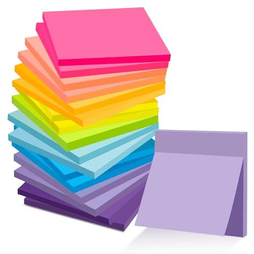 18 Stück Haftnotizen 76 mm x 76 mm, Klebezettel zum Beschriften, Stark Haftend, 9 Farben Super Sticky Notes für Schule, Zuhause, Büro Erinnerung, Checkliste oder To-Do-Liste 18 Stück Haftnotizen 76 mm x 76 mm, Klebezettel zum Beschriften, Stark Haftend, 9 Farben Super Sticky Notes für Schule, Zuhause, Büro Erinnerung, Checkliste oder To-Do-Liste von Yoxovo