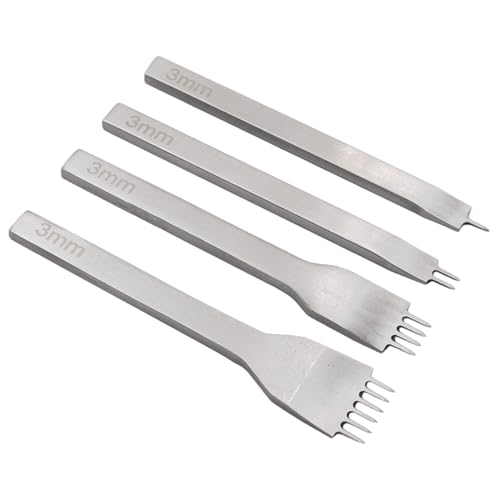 4-teiliges Leder-Loch-Loch-Werkzeugset (1/2/4/6 Stecker), Metallnähte Punch für DIY-Leder- und Reparaturprojekte von Yoyakie