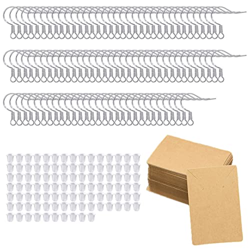 DIY -Ohrring -Haken, 250pcs Ohrringhaken Set DIY -Schmuck Making -Kit mit 925 Sterling Silber Ohrdrähten Gummi -Rücken für Schmuckherstellung, Fischhaken -Ohrdrähte von Yoyakie