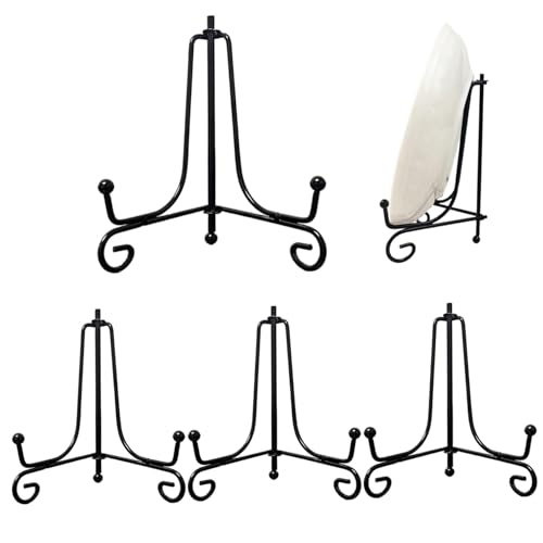 Yoyakie 4pcs 4-Zoll-Plattenständer faltbare Metall-Staffelei für die Anzeige von 3, 9-5, 1 Zoll Schale Schwarze Plattenständer für die Anzeige Yoyakie 4pcs 4-Zoll-Plattenständer faltbare Metall-Staffelei für die Anzeige von 3, 9-5, 1 Zoll Schale Schwarze Plattenständer für die Anzeige von Yoyakie