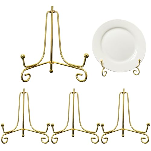 Yoyakie 4pcs 8 Zoll Plattenständer faltbare Metall-Staffelei für die Anzeige von 7, 9-10, 2 Zoll Goldenplattenständer für die Anzeige Yoyakie 4pcs 8 Zoll Plattenständer faltbare Metall-Staffelei für die Anzeige von 7, 9-10, 2 Zoll Goldenplattenständer für die Anzeige von Yoyakie
