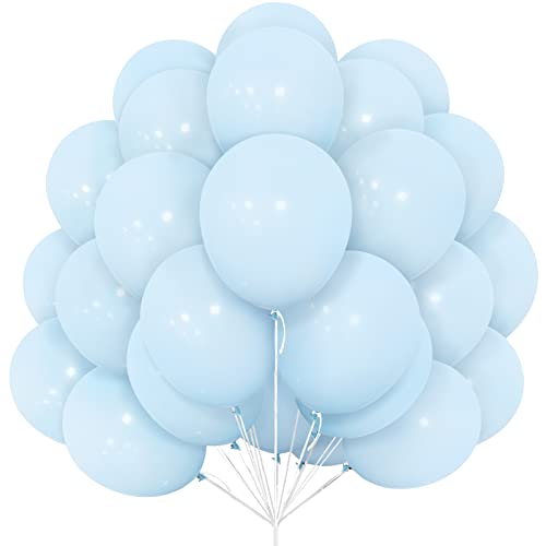 Blaue Luftballons Set, 30 Stück Pastell blaue Luftballons 12 Zoll Macaron Blue Ballons mit Band für Jungen Grils Geburtstag Party Zubehör Gender Reveal Baby Dusche Karneval Brautparty Dekorationen von Yoyoin