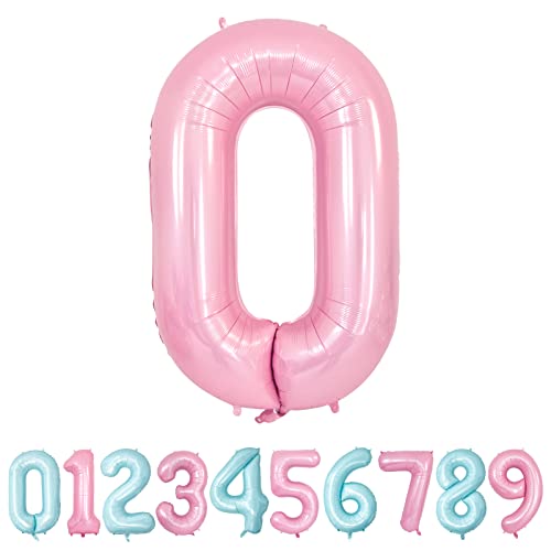 Luftballon 0. Geburtstag Zahl 100 Cm Rosa Luftballons Zahl 0 Riesige Folienballon 0 Helium Zahlenballon für Mädchen Geburtstag Hochzeit, Jubiläum Dekoration von Yoyoin