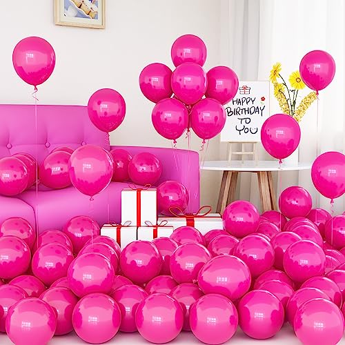 Luftballons Pink, 50 Stück 5 Zoll Rosa Matt Pinke Hot Fuchsia Latex Ballon Set mit Band für Frauen Mädchen Geburtstag Hochzeit Jubiläum Party Deko Brautparty Eagagement Neujahr Karneval Dekorationen von Yoyoin