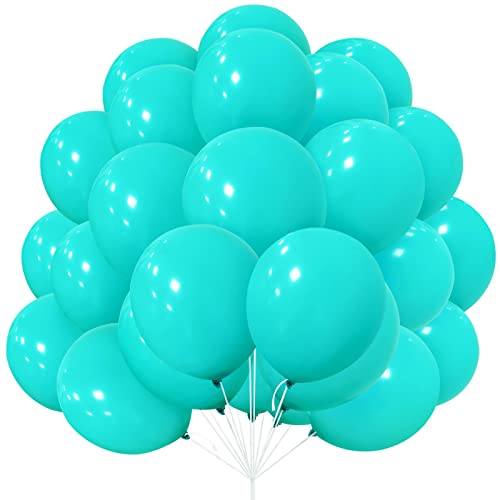 Luftballons Teal Blau, 30 Stück 12 Zoll Matt Turquoise Teal Luftballons Blaugrün Ballons mit Ballonband für Party Deko Geburtstag Hochzeit Brautdusche Karneval Graduierung Taufen Dekorationen von Yoyoin