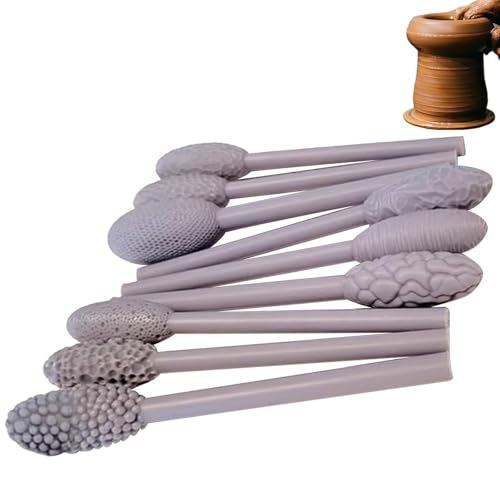 Clay Texture Tools, 9X Art Projects Oval Pattern Rollers Set, Ceramic Pottery Sculpting Accessories, Single Head Design for Crafts, Creating Intricate Textures And Designs in Clay Clay Texture Tools, 9X Art Projects Oval Pattern Rollers Set, Ceramic Pottery Sculpting Accessories, Single Head Design for Crafts, Creating Intricate Textures And Designs in Clay von Yoztfhsoe