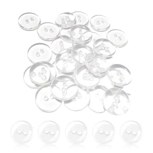 50 Stück Klarsichtknöpfe 15 mm, Reversibel mit 2 Löchern zum Nähen, Bastelzubehör für Blazer, Anzüge, Uniform, Jacke, Bettwäsche und Kunsthandwerk 50 Stück Klarsichtknöpfe 15 mm, Reversibel mit 2 Löchern zum Nähen, Bastelzubehör für Blazer, Anzüge, Uniform, Jacke, Bettwäsche und Kunsthandwerk von Yphzmtz