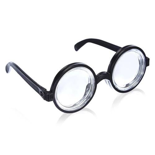 Yphzmtz 2 Stück Dekorative Brille, schwarzer Rahmen brille ohne stärke, lustige Lupe, vergrößern Sie Ihre Augen, Kostümzubehör für Karneval, Fasching und Mottoparty (Schwarz) von Yphzmtz