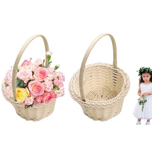2 Stück Handgeflochtene Blumenkörbe, Rattan Blumenkorb, Hochzeits Blumenmädchen Körbe Blumenkinder Korb,Weidenkorb Hochzeit Streukörbchen Blumenmädchen Handkorb Für Hochzeit, Ostern Dekoration 2 Stück Handgeflochtene Blumenkörbe, Rattan Blumenkorb, Hochzeits Blumenmädchen Körbe Blumenkinder Korb,Weidenkorb Hochzeit Streukörbchen Blumenmädchen Handkorb Für Hochzeit, Ostern Dekoration von Yplkm