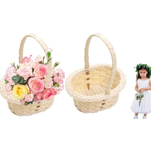 2 Stück Handgeflochtene Blumenkörbe, Rattan Blumenkorb, Hochzeits Blumenmädchen Körbe Blumenkinder Korb,Weidenkorb Hochzeit Streukörbchen Blumenmädchen Handkorb Für Hochzeit, Ostern Dekoration 2 Stück Handgeflochtene Blumenkörbe, Rattan Blumenkorb, Hochzeits Blumenmädchen Körbe Blumenkinder Korb,Weidenkorb Hochzeit Streukörbchen Blumenmädchen Handkorb Für Hochzeit, Ostern Dekoration von Yplkm