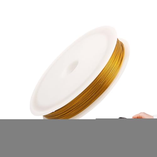 Yplkm Perlendraht Zum Auffädeln, Metallperlendraht für die Herstellung von Schmuck, Gold Silber Bastelgarn Schmuckdekoration Bastelbedarf für Handarbeiten von Yplkm