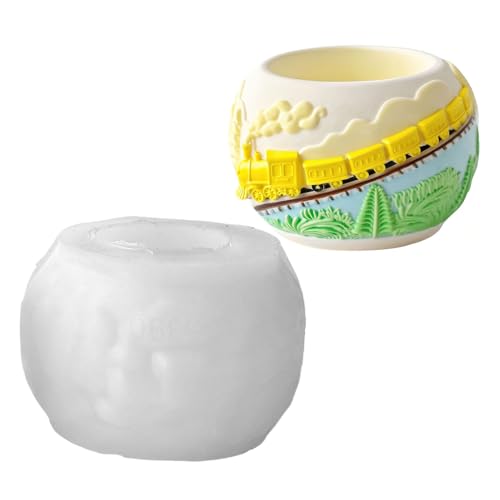 Yplkm Pflanzformen für Zement 3D Eisenbahn Relief,Epoxy Harz Form für Bastelarbeiten | Silikon Kerzenhalter Formen Für Epoxidharz Kunst Lehrer Erwachsene Kreative Schüler Kinder Yplkm Pflanzformen für Zement 3D Eisenbahn Relief,Epoxy Harz Form für Bastelarbeiten | Silikon Kerzenhalter Formen Für Epoxidharz Kunst Lehrer Erwachsene Kreative Schüler Kinder von Yplkm