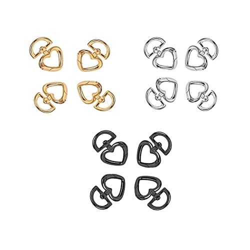 12 Stück Drehverschlüsse Karabinerhaken, Drehbar Snap Hooks, Karabiner Herz,Haken Schlüsselringe, für Rucksäcke, Schlüsselanhänger, Koffer 12 Stück Drehverschlüsse Karabinerhaken, Drehbar Snap Hooks, Karabiner Herz,Haken Schlüsselringe, für Rucksäcke, Schlüsselanhänger, Koffer von Yqhugbc
