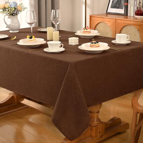 Yrendenge Leinenoptik Tischdecke Wasserabweisend Tischtuch Abwaschbar Tischwäsche, Fleckschutz Leinen Optik Tischdecken, Lotuseffekt Tischdecke, Pflegeleicht Leinendecke Braun, 130x220 cm Yrendenge Leinenoptik Tischdecke Wasserabweisend Tischtuch Abwaschbar Tischwäsche, Fleckschutz Leinen Optik Tischdecken, Lotuseffekt Tischdecke, Pflegeleicht Leinendecke Braun, 130x220 cm von Yrendenge