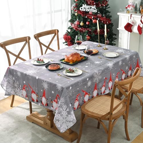 Yrendenge Weihnachten Grau Tischdecke, Santa Schneeflocke Rechteckig Waschbar Tischdecke, Wasserdicht Tischtuch, Winter Festliche Party Home Decoration Tischtuch, 140 x 200cm Yrendenge Weihnachten Grau Tischdecke, Santa Schneeflocke Rechteckig Waschbar Tischdecke, Wasserdicht Tischtuch, Winter Festliche Party Home Decoration Tischtuch, 140 x 200cm von Yrendenge