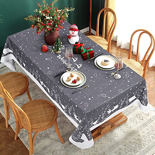 Yrendenge Weihnachtstischdecke Grau Tischdecke Abwaschbar Outdoor Tischtuch Rechteckig wasserdichte, Cartoon Häuser Elch Tablecloth für Winter Ferien Wohnkultur, Weiß 140 x 200 cm Yrendenge Weihnachtstischdecke Grau Tischdecke Abwaschbar Outdoor Tischtuch Rechteckig wasserdichte, Cartoon Häuser Elch Tablecloth für Winter Ferien Wohnkultur, Weiß 140 x 200 cm von Yrendenge