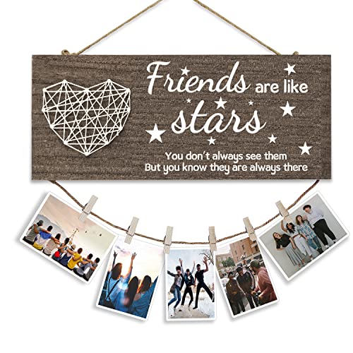 Best Friends Holz-Fotohalter zum Aufhängen, Freundschaftsgeschenke, Bilderrahmen, Abschlussfeier, Geburtstagsgeschenke für Freunde, Brag Board, Bilderrahmen, Collage, Wanddekoration (tiefe Farbe) von Yrerndre