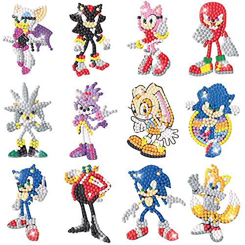 Yrmysrx 5D DIY Sonic Diamond Painting Aufkleber Kit für Kinder Diamant Malerei Mosaik Aufkleber Kunst Kits nach Zahlen für Kinder Anfänger von Yrmysrx