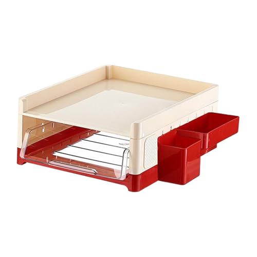 YsXoWiui Aktenschrank für Den Schreibtisch, Dokumentenhalter, Mehrzweck, Papiersortierer mit Schublade Und Stifthalter Fürs Büro, 2 Schichten von YsXoWiui
