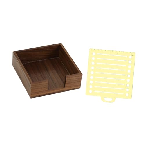 YsXoWiui Haftnotizhalter mit Schablone, Schreibtisch Organizer für Büro, Visitenkartenhalter, Premium Haftnotizspender für Klassenzimmer Und Schule, Braun von YsXoWiui