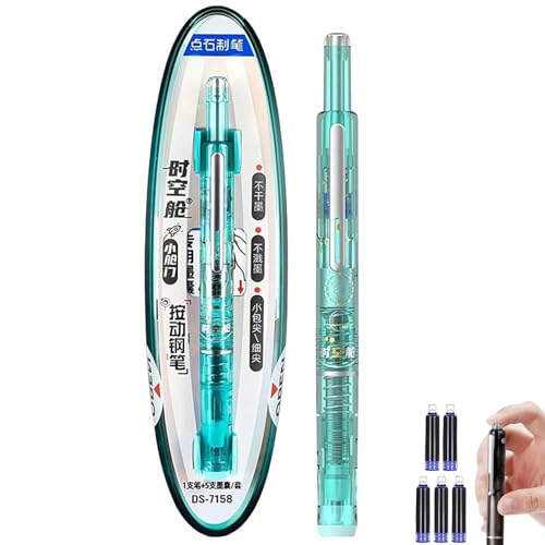 Ysaca Füllfederhalter, 0,38 mm feine Feder, transparenter Schaft mit 5 Nachfüllpatronen, glatt, auslaufsicher, für Journaling, Kalligraphie und Büro, Grün Ysaca Füllfederhalter, 0,38 mm feine Feder, transparenter Schaft mit 5 Nachfüllpatronen, glatt, auslaufsicher, für Journaling, Kalligraphie und Büro, Grün von Ysaca